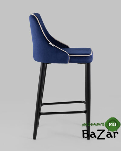 Стул полубарный Коби велюр синий