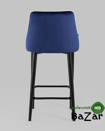 Стул полубарный Коби велюр синий