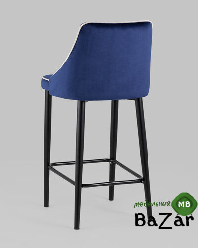 Стул полубарный Коби велюр синий