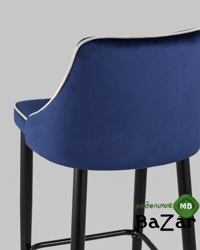 Стул полубарный Коби велюр синий
