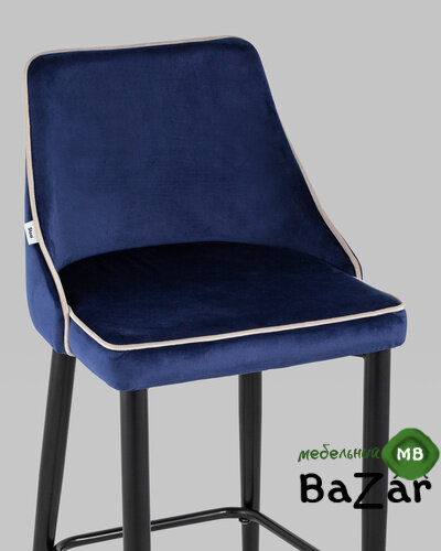 Стул полубарный Коби велюр синий