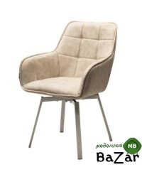 Стул MAVERICK HK007-01 Светло-бежевый, искусственная замша / белый каркас, поворот.360 град. Стул MAVERICK HK007-01 Светло-бежевый, искусственная замша / белый каркас, поворот.360 град.