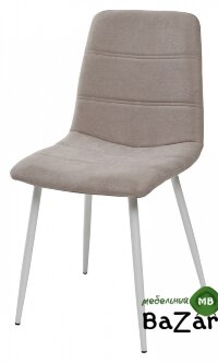 Стул HOWARD UF860-06B серо-бежевый/ белые ножки, ткань