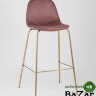 Стул барный Валенсия велюр пыльно-розовый золотые ножки