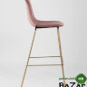 Стул барный Валенсия велюр пыльно-розовый золотые ножки