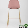 Стул барный Валенсия велюр пыльно-розовый золотые ножки