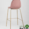 Стул барный Валенсия велюр пыльно-розовый золотые ножки