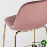 Стул барный Валенсия велюр пыльно-розовый золотые ножки