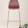 Стул барный Валенсия велюр пыльно-розовый золотые ножки