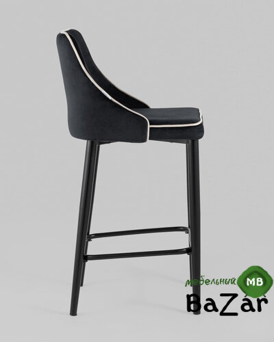 Стул полубарный Коби велюр черный