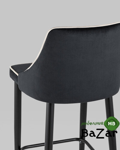 Стул полубарный Коби велюр черный