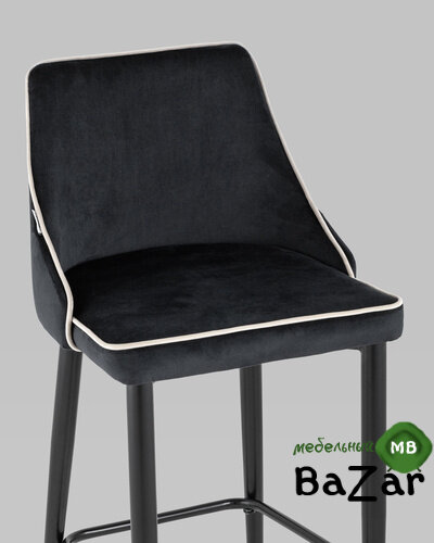Стул полубарный Коби велюр черный