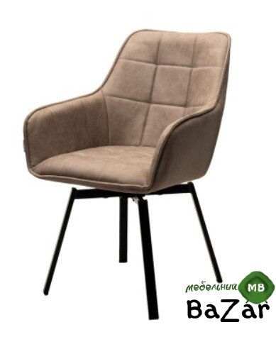 Стул MAVERICK HK007-04 Латте, искусственная замша / черный каркас, поворот.360 град.