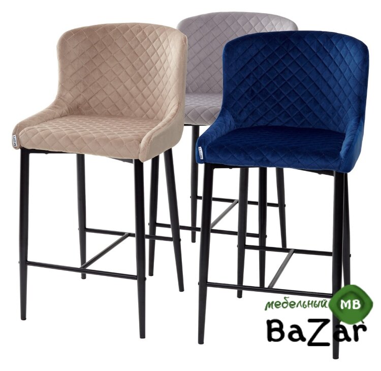 Полубарный стул ARTEMIS серый, велюр G108-33