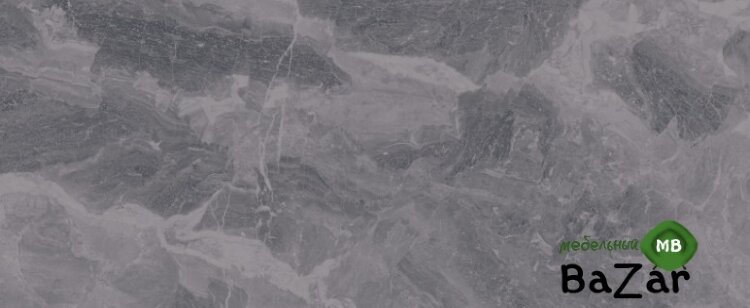 Стол Ниагара 140 Серый мрамор, керамика / черный каркас