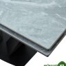 Стол Ниагара 140 Серый мрамор, керамика / черный каркас