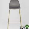 Стул барный Валенсия велюр серый золотые ножки
