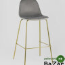 Стул барный Валенсия велюр серый золотые ножки