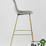 Стул барный Валенсия велюр серый золотые ножки