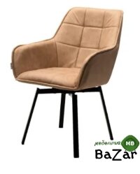 Стул MAVERICK HK007-05 Светло-коричневый, искусст. замша / черный каркас, поворот.360 град. Стул MAVERICK HK007-05 Светло-коричневый, искусст. замша / черный каркас, поворот.360 град.