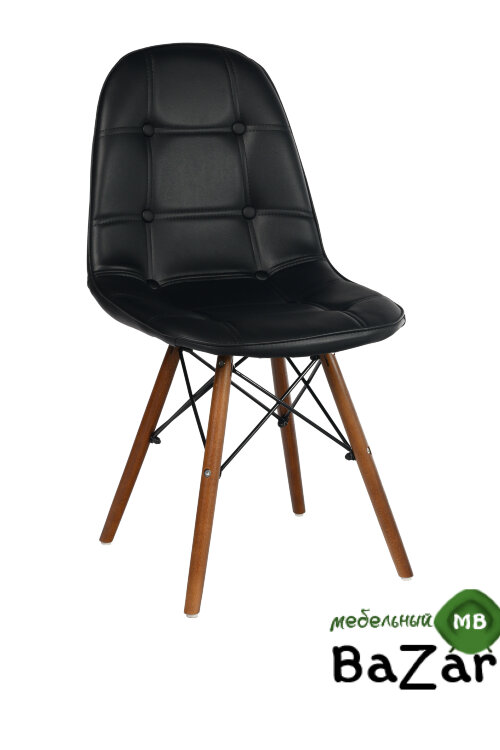 Стул Palermo в стиле Eames черный/экокожа