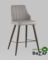 Стул полубарный Коналл экокожа серый