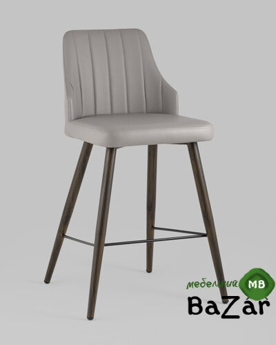 Стул полубарный Коналл экокожа серый