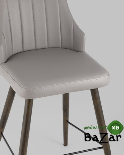 Стул полубарный Коналл экокожа серый