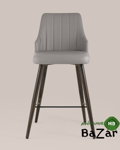 Стул полубарный Коналл экокожа серый