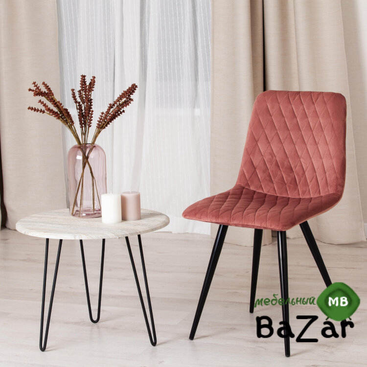 Стул CHILLY X (mod. 7096-1) коралловый barkhat 15 /черный Стул CHILLY X (mod. 7096-1) коралловый barkhat 15 /черный