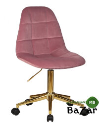 Офисное кресло для персонала MONTY GOLD (розовый велюр (MJ9-32))