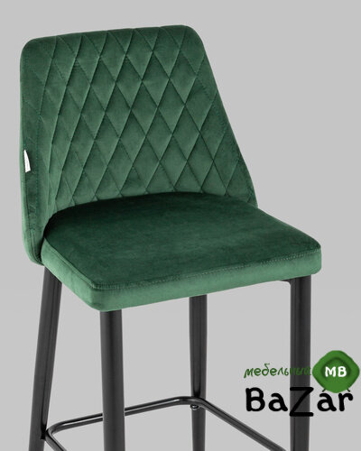 Стул барный ДИЕГО велюр зелёный