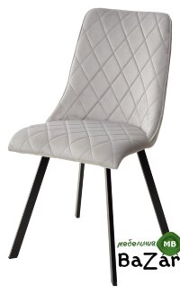 Стул TYCOON BLUVEL-03 LIGHT GREY, велюр черный каркас  