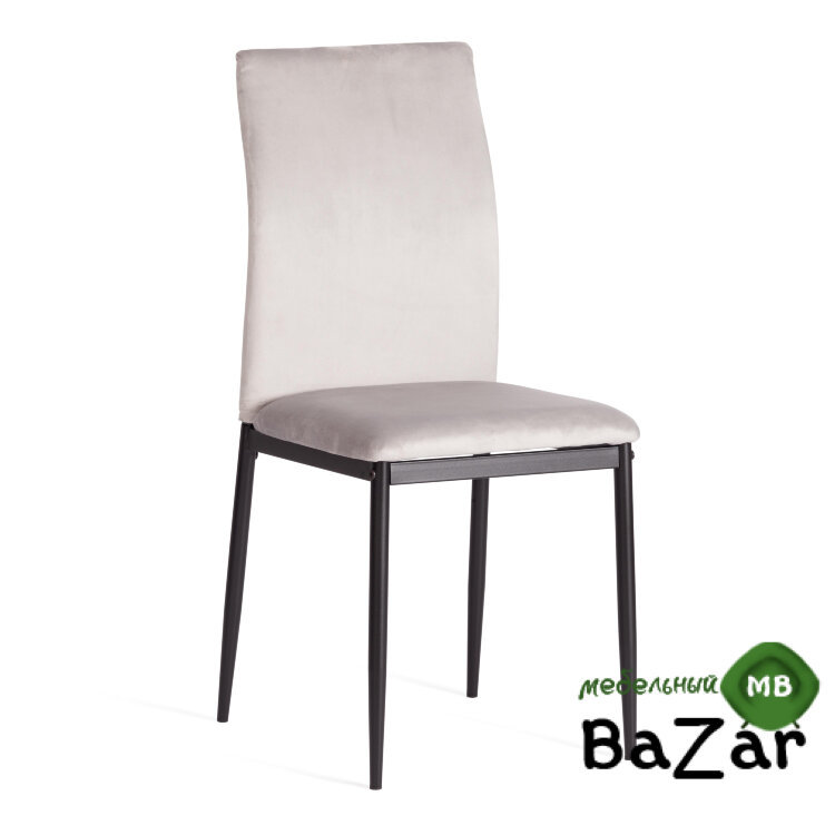 Стул CAPRI (mod. 39) металл, вельвет Light grey (светло-серый) HLR14 / черный