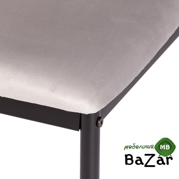 Стул CAPRI (mod. 39) металл, вельвет Light grey (светло-серый) HLR14 / черный