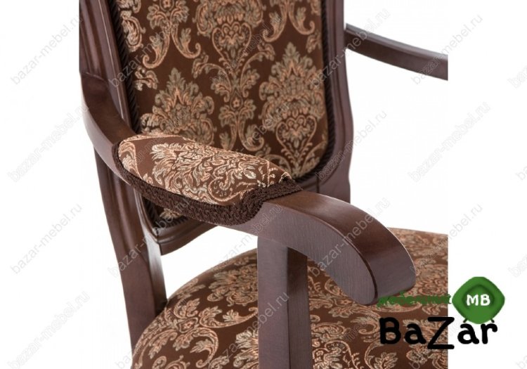 Кресло с мягкими подлокотниками Руджеро орех / шоколад