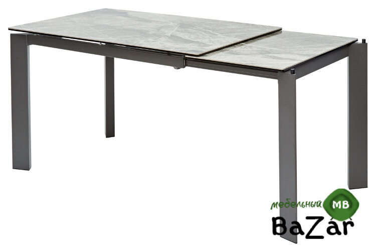 Стол CORNER 120 ITALIAN DARK GREY Серый мрамор глянцевый, керамика/ GREY1