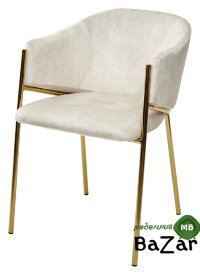 Стул DILL PK6015-05 (VBP205) античный светло-бежевый, велюр/ золотой каркас