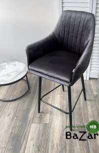 Полубарный стул Роден Blitz 14 Графит, велюр (H=65cm)