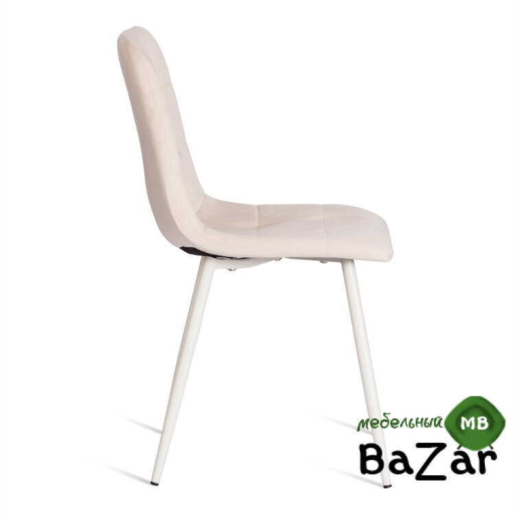 Стул CHILLY (mod. 7094-1) вельвет/металл beige (бежевый) HLR2 / белый