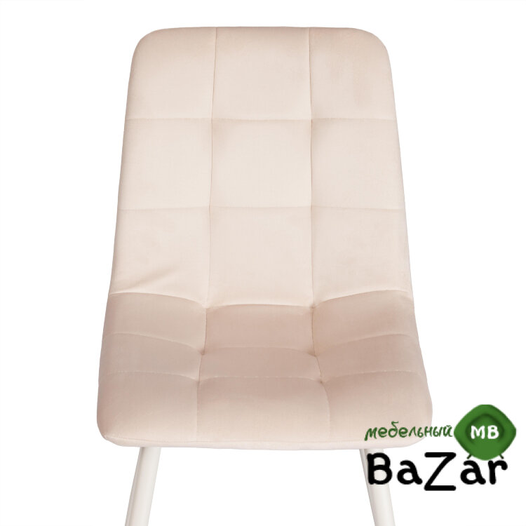 Стул CHILLY (mod. 7094-1) вельвет/металл beige (бежевый) HLR2 / белый