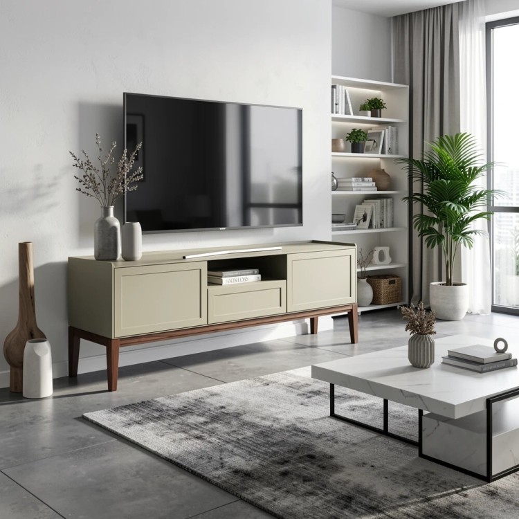 Тумба ТВ узкая MRS304Q Каменно-серый