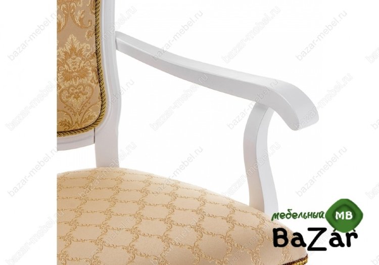 Кресло с мягкими подлокотниками Руджеро патина золото / бежевый