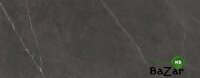 Стол Ниагара 160 Темно-серый мрамор с белыми прожилками, керамика / черный каркас