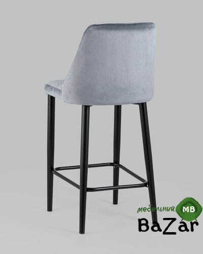 Стул барный ДИЕГО велюр серый