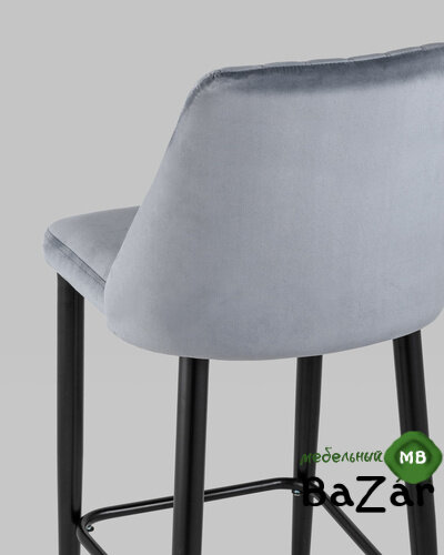 Стул барный ДИЕГО велюр серый