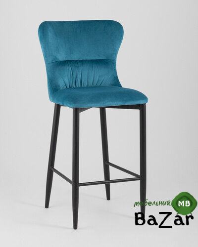 Стул полубарный Лилиан велюр темно-бирюзовый