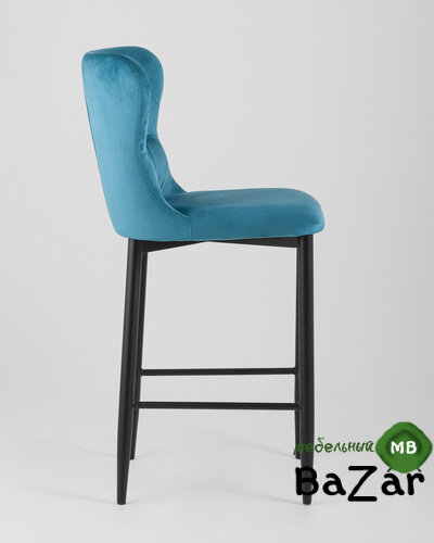 Стул полубарный Лилиан велюр темно-бирюзовый
