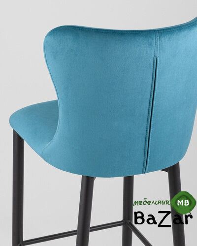 Стул полубарный Лилиан велюр темно-бирюзовый