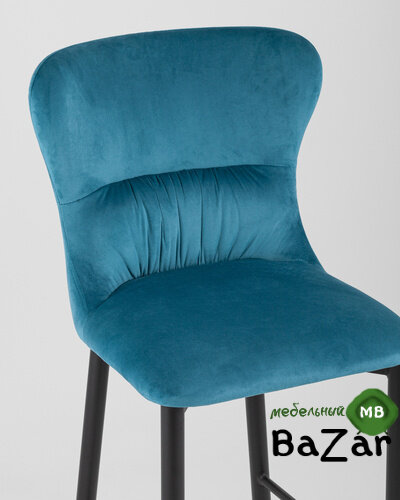 Стул полубарный Лилиан велюр темно-бирюзовый